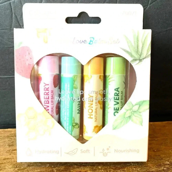 Lilppie Love Balm Set 4 Pack Natural Hydrating Soft Nourishing Lip Brand New - Picture 1 of 4